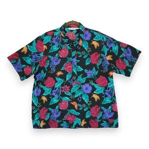 Vintage Alfred Dunner Henley Shirt Women's  Multicolor Floral Size‎ 38/18W